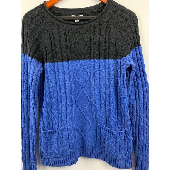 Croft & Barrow Womens Cable Knit Color Block Sweater XS - Picture 2 of 5